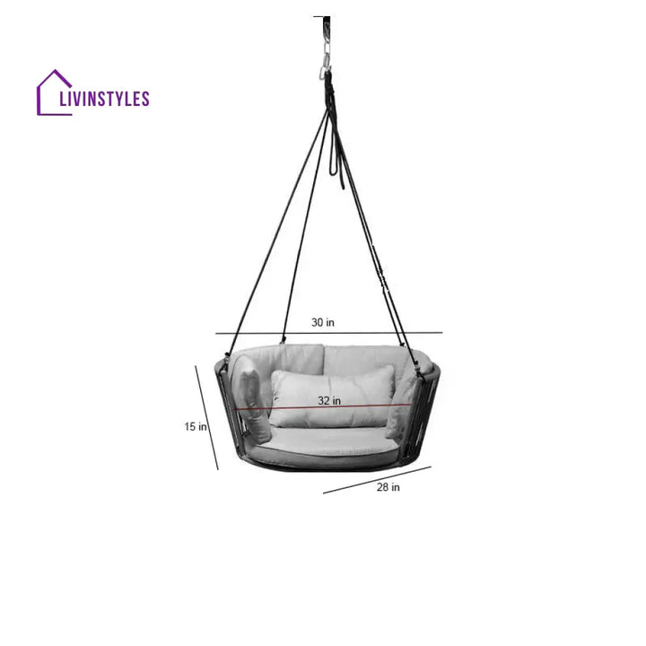 Nico Single Seater Hanging Swing Without Stand For Balcony Garden Swing (Dark Brown) Swings