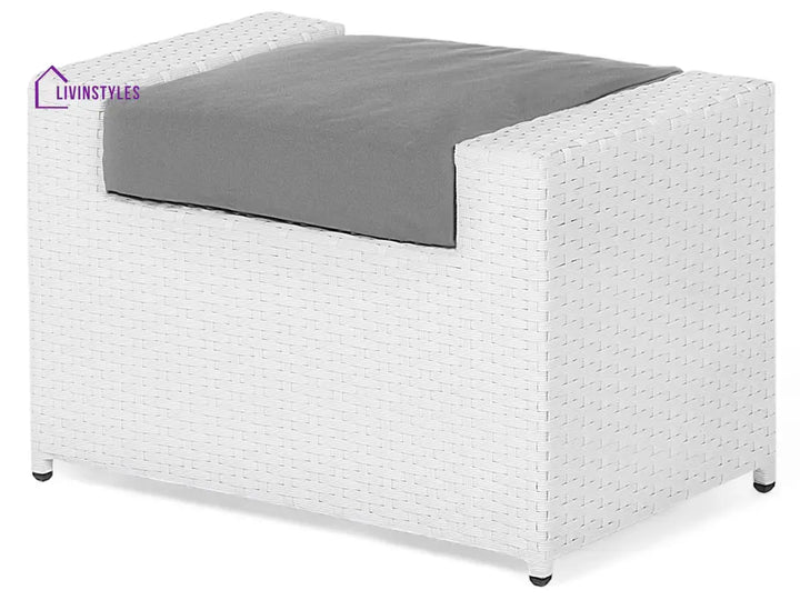 Nicobar Outdoor Sofa Set 3 Seater | 2 Single Seater With Ottoman And 1 Center Table (White) Sets