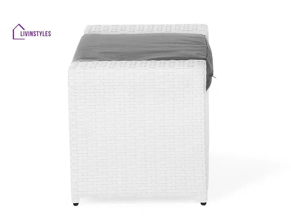 Nicobar Outdoor Sofa Set 3 Seater | 2 Single Seater With Ottoman And 1 Center Table (White) Sets