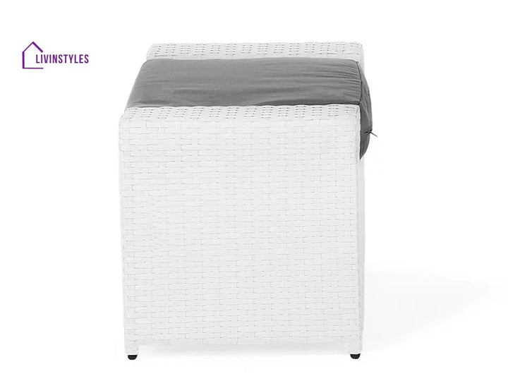 Nicobar Outdoor Sofa Set 3 Seater | 2 Single Seater With Ottoman And 1 Center Table (White) Sets