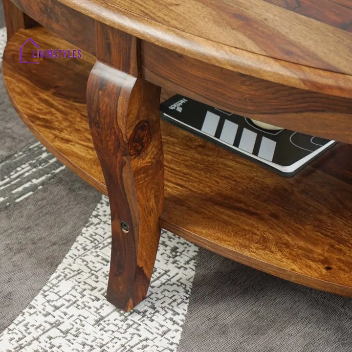 Nicolas Sheesham Wood Oval Coffee Table