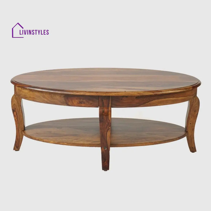 Nicolas Sheesham Wood Oval Coffee Table