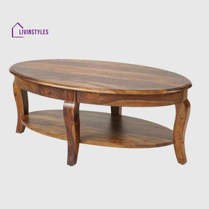 Nicolas Sheesham Wood Oval Coffee Table