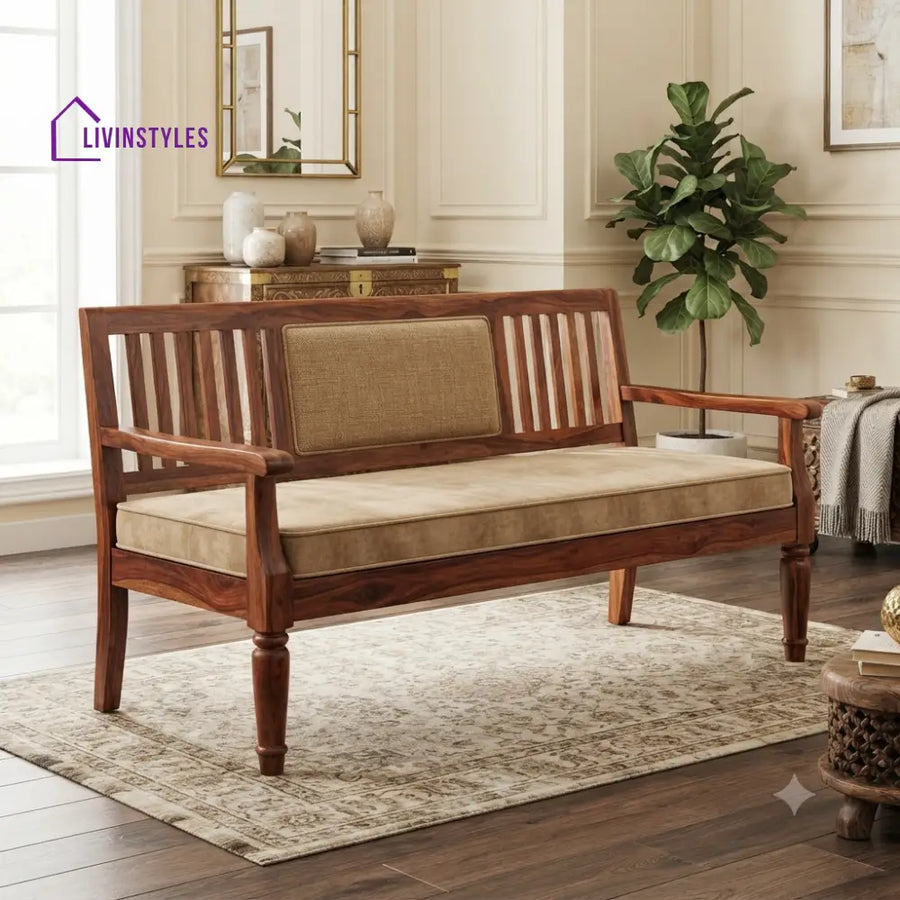 Nicolas Wooden Bench for Living Room | Bedroom | Extra Seating