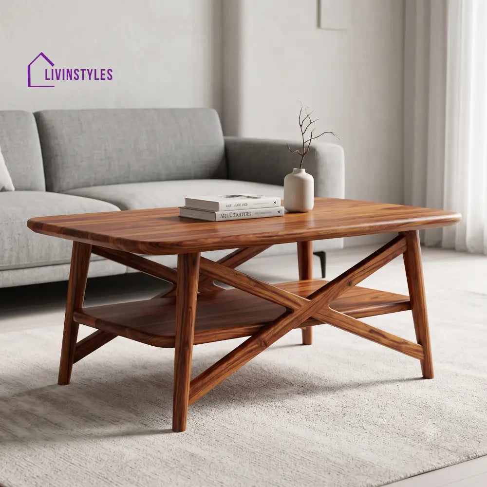 Nicole Wooden Coffee Table for Living Room | Tea Table | Teapoy | Center table