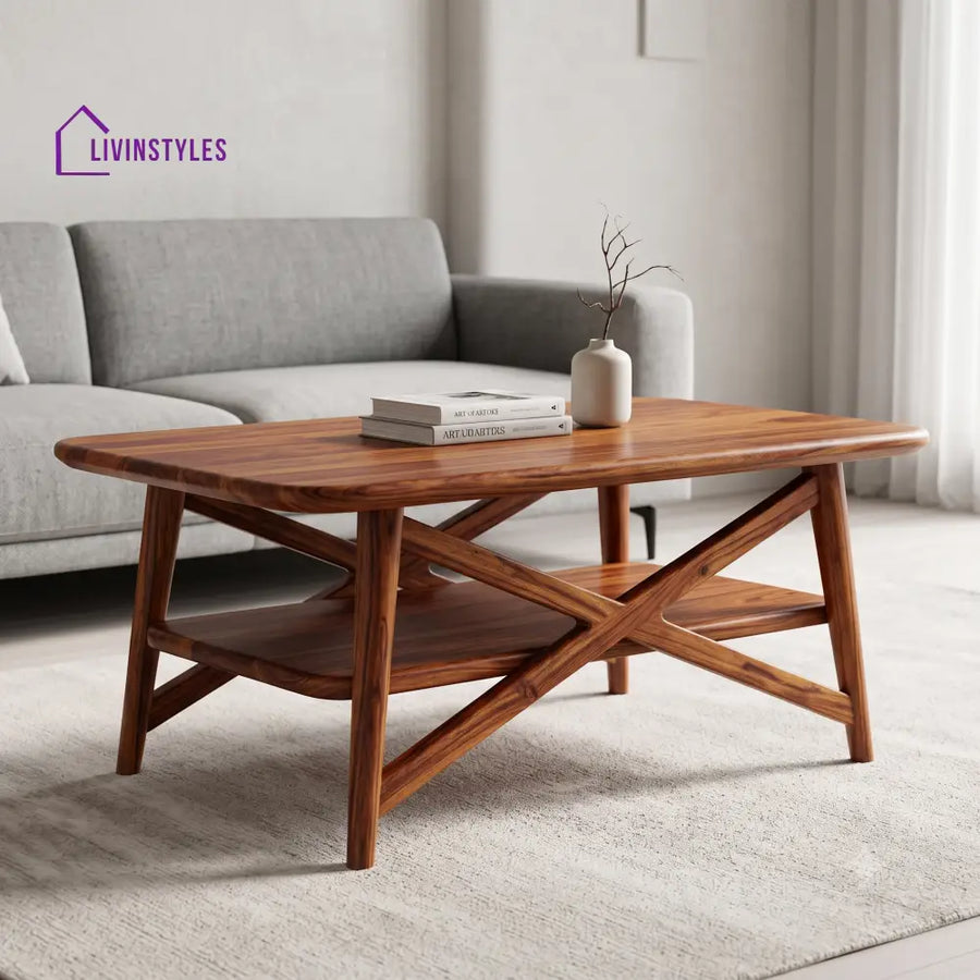 Nicole Wooden Coffee Table for Living Room | Tea Table | Teapoy | Center table