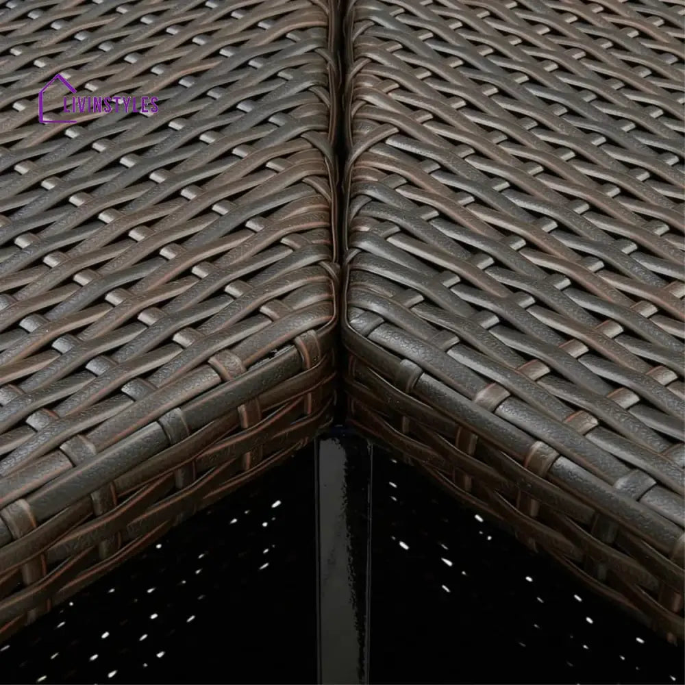 Nieves Outdoor Rattan Wicker Bar Table With Storage Selves - Bar Table