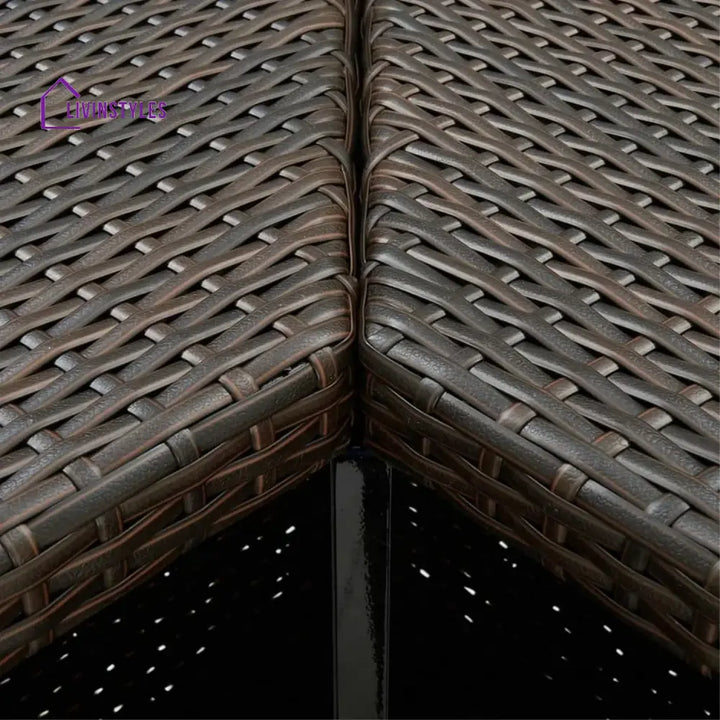 Nieves Outdoor Rattan Wicker Bar Table With Storage Selves - Bar Table