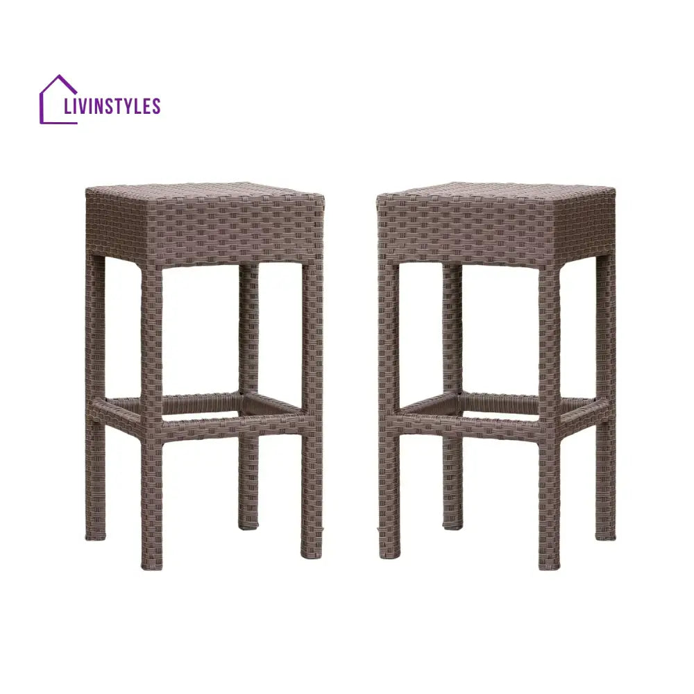 Niharika 7-Piece Outdoor Rattan Wicker Bar Set with Wicker Top Table - Bar Set
