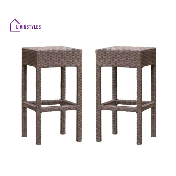 Niharika 7-Piece Outdoor Rattan Wicker Bar Set with Wicker Top Table - Bar Set