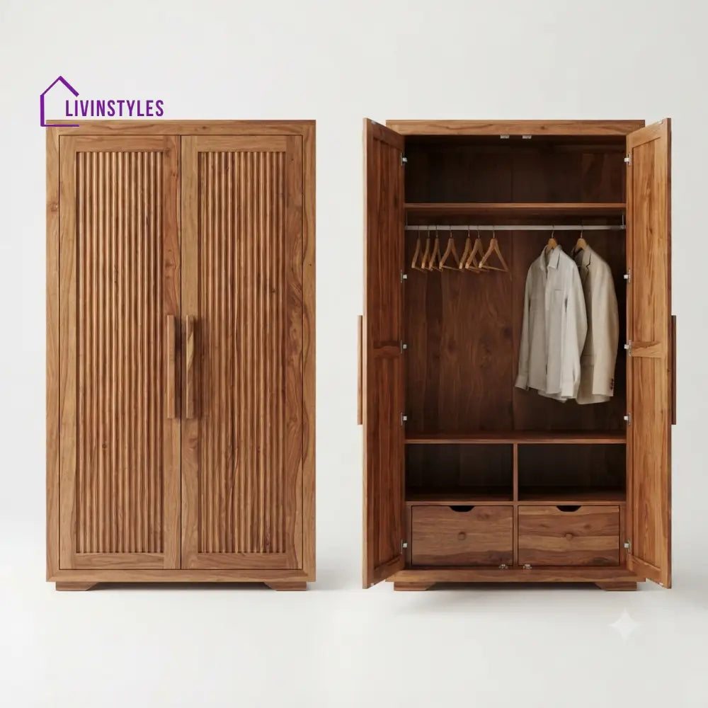 Nihira Wooden Wardrobe for Clothes | Cupboard for Clothes