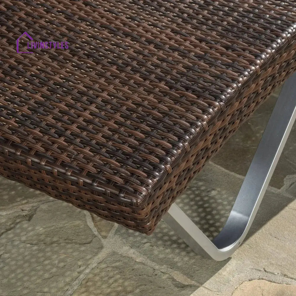 Nike Outdoor Rattan Wicker Lounge Chairs Set of 2 with Matching Side Table - Lounger Set