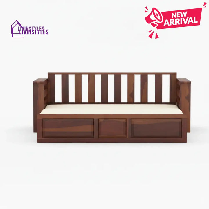 Sereta Sheesham Wood Sofa Cum Bed King size - Sofa Cum Bed