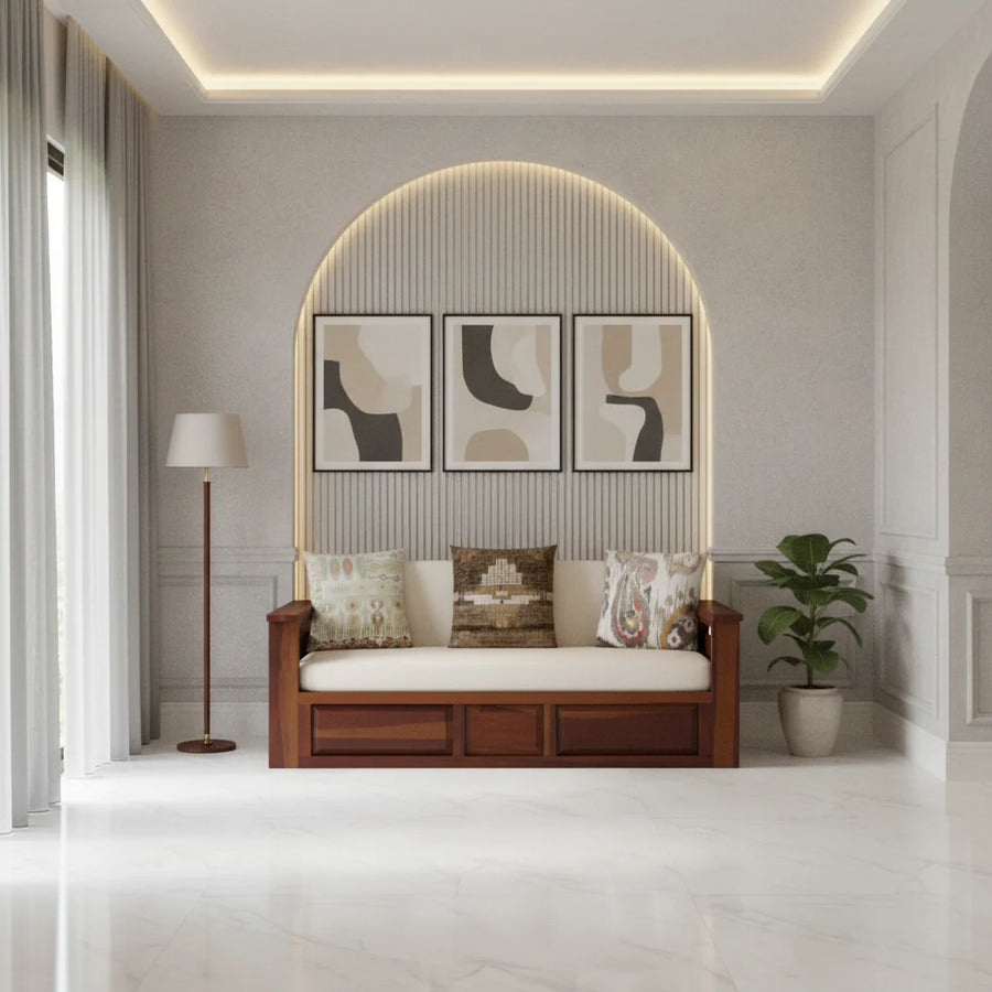 Sereta Sheesham Wood Sofa Cum Bed King size - Sofa Cum Bed