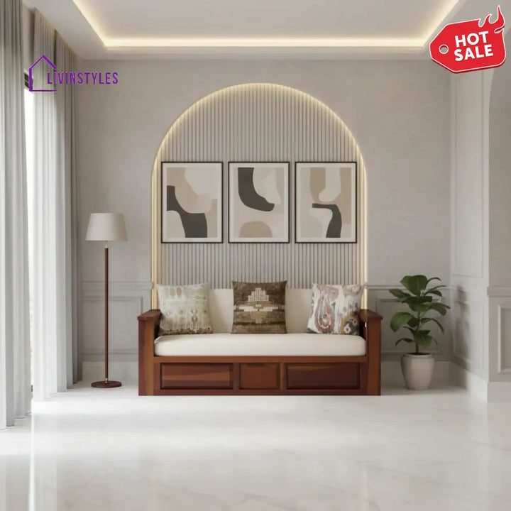Sereta Sheesham Wood Sofa Cum Bed King size - Sofa Cum Bed