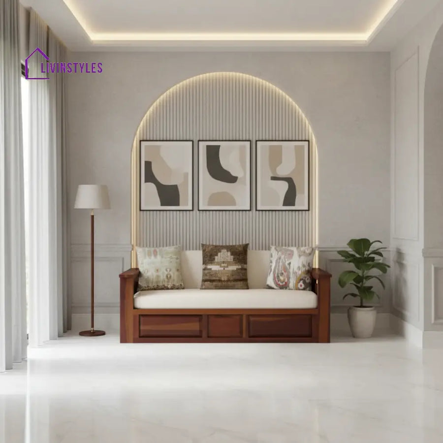 Sereta Sheesham Wood Sofa Cum Bed King size - Sofa Cum Bed