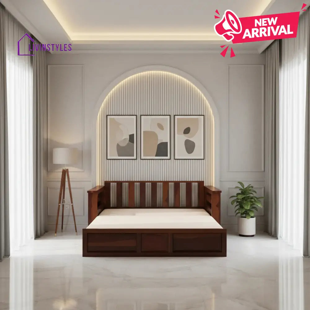 Sereta Sheesham Wood Sofa Cum Bed Queen size