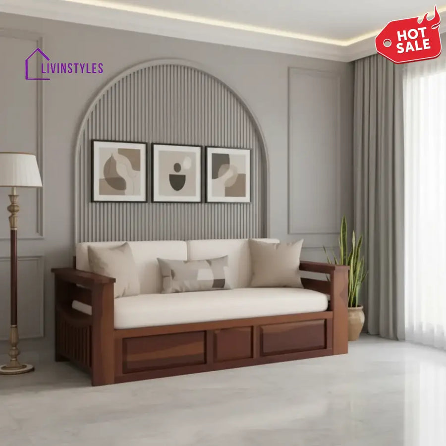 Sereta Sheesham Wood Sofa Cum Bed Queen size