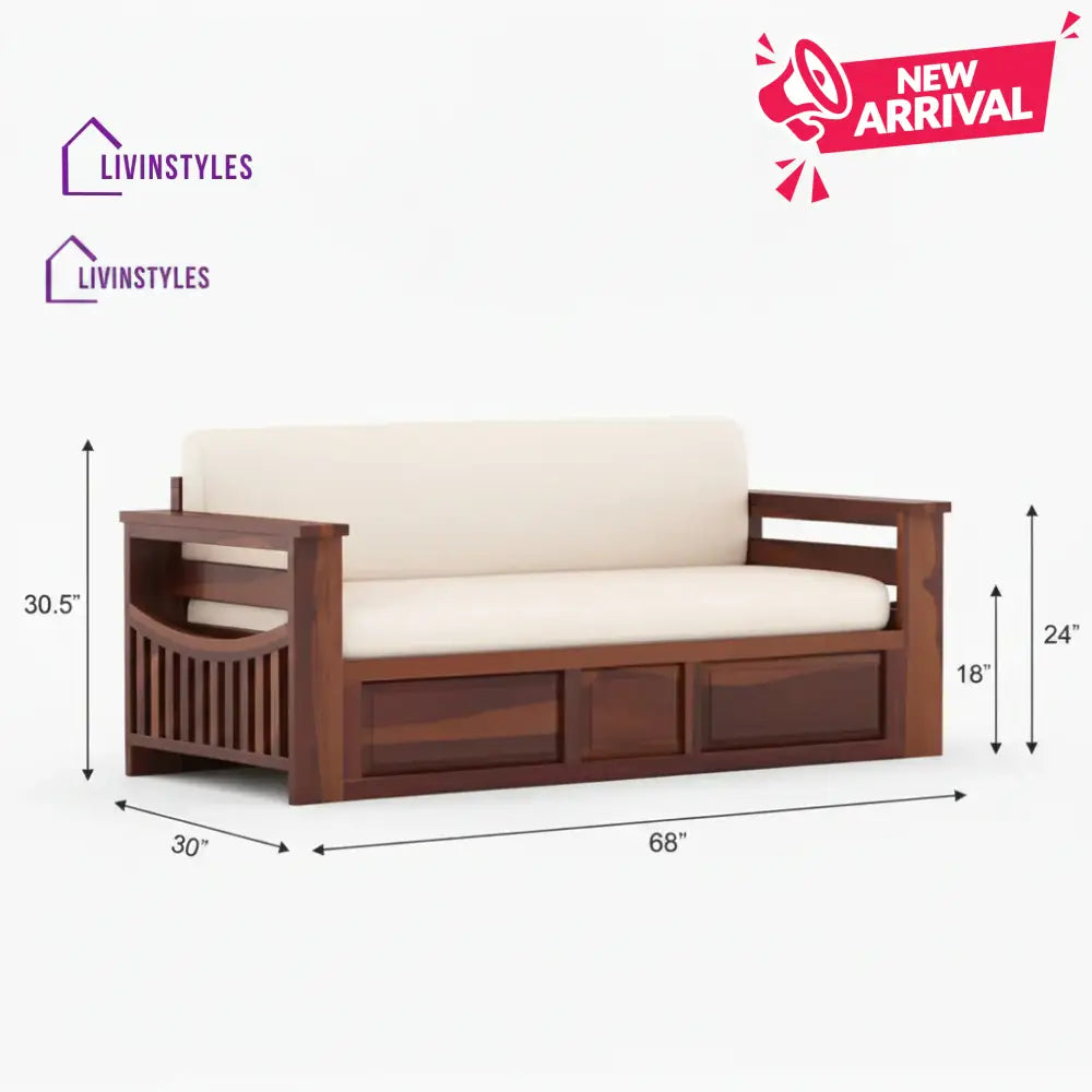 Sereta Sheesham Wood Sofa Cum Bed Queen size