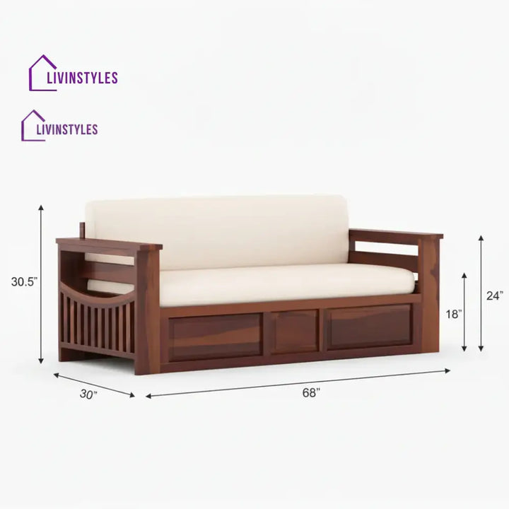 Sereta Sheesham Wood Sofa Cum Bed Queen size