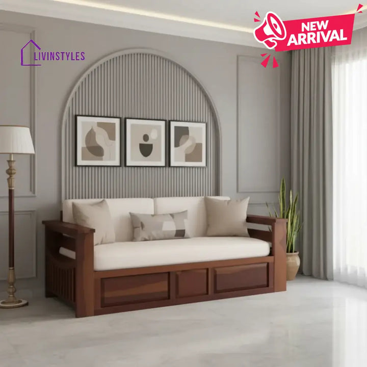 Sereta Sheesham Wood Sofa Cum Bed Queen size
