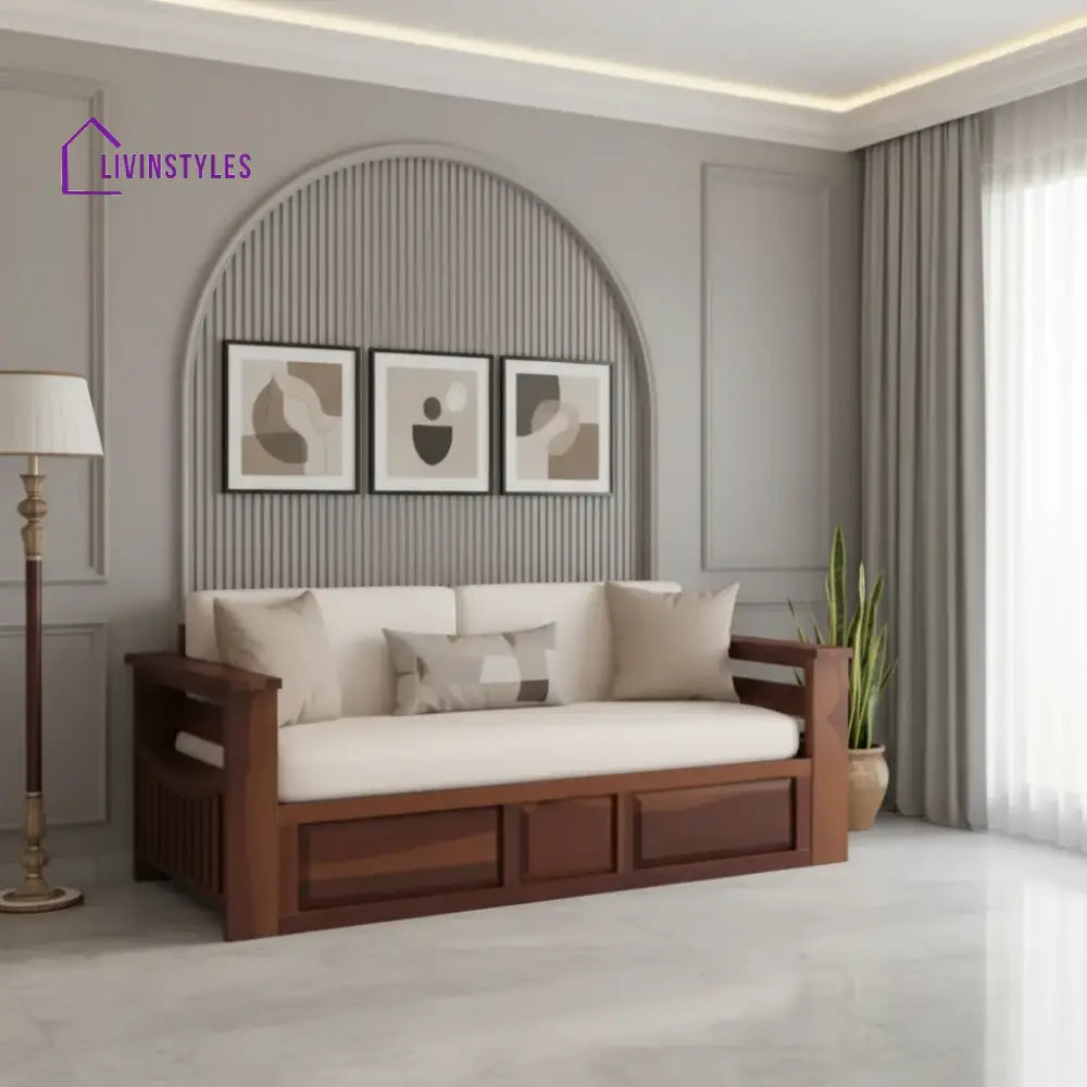 Sereta Sheesham Wood Sofa Cum Bed Queen size