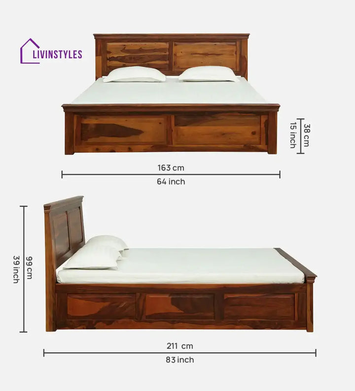 Kanishka Solid Sheesham Wood Storage Beds Bedroom Furniture Sets
