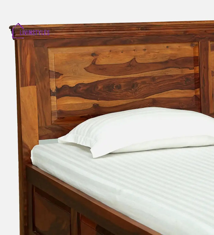 Kanishka Solid Sheesham Wood Storage Beds Bedroom Furniture Sets