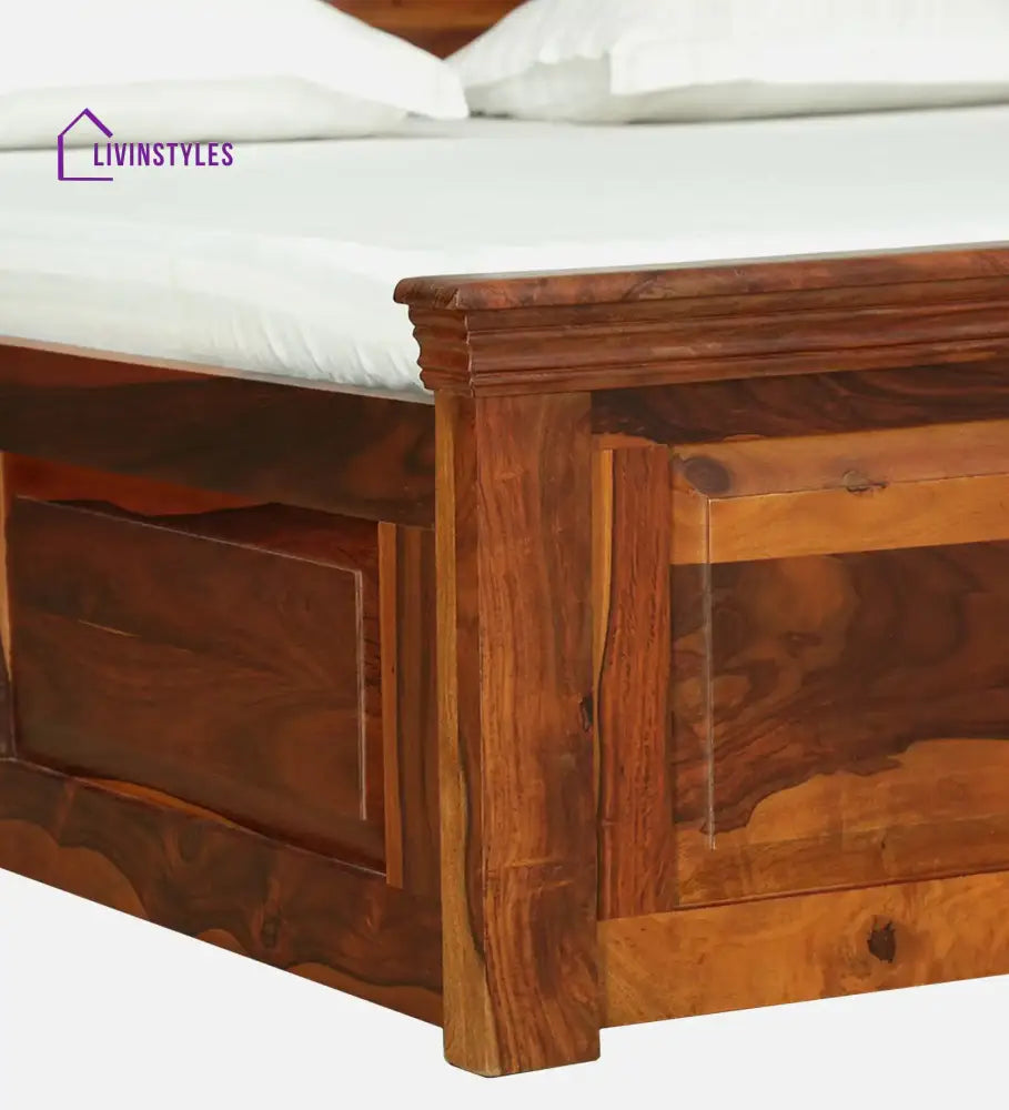 Kanishka Solid Sheesham Wood Storage Beds Bedroom Furniture Sets