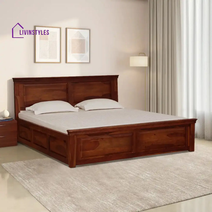 Kanishka Solid Sheesham Wood Storage Beds Queen / Honey Bedroom Furniture Sets