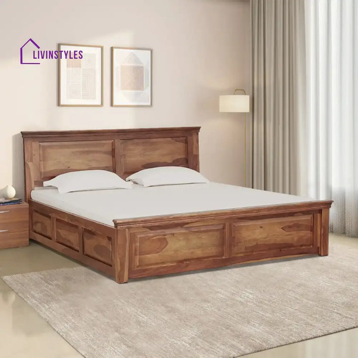 Kanishka Solid Sheesham Wood Storage Beds Queen / Natural Bedroom Furniture Sets