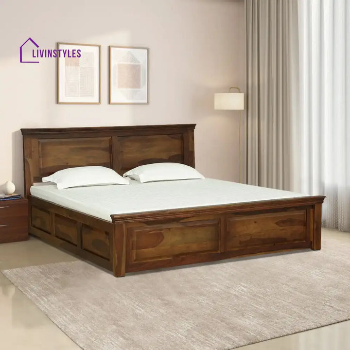 Kanishka Solid Sheesham Wood Storage Beds Queen / Teak Bedroom Furniture Sets
