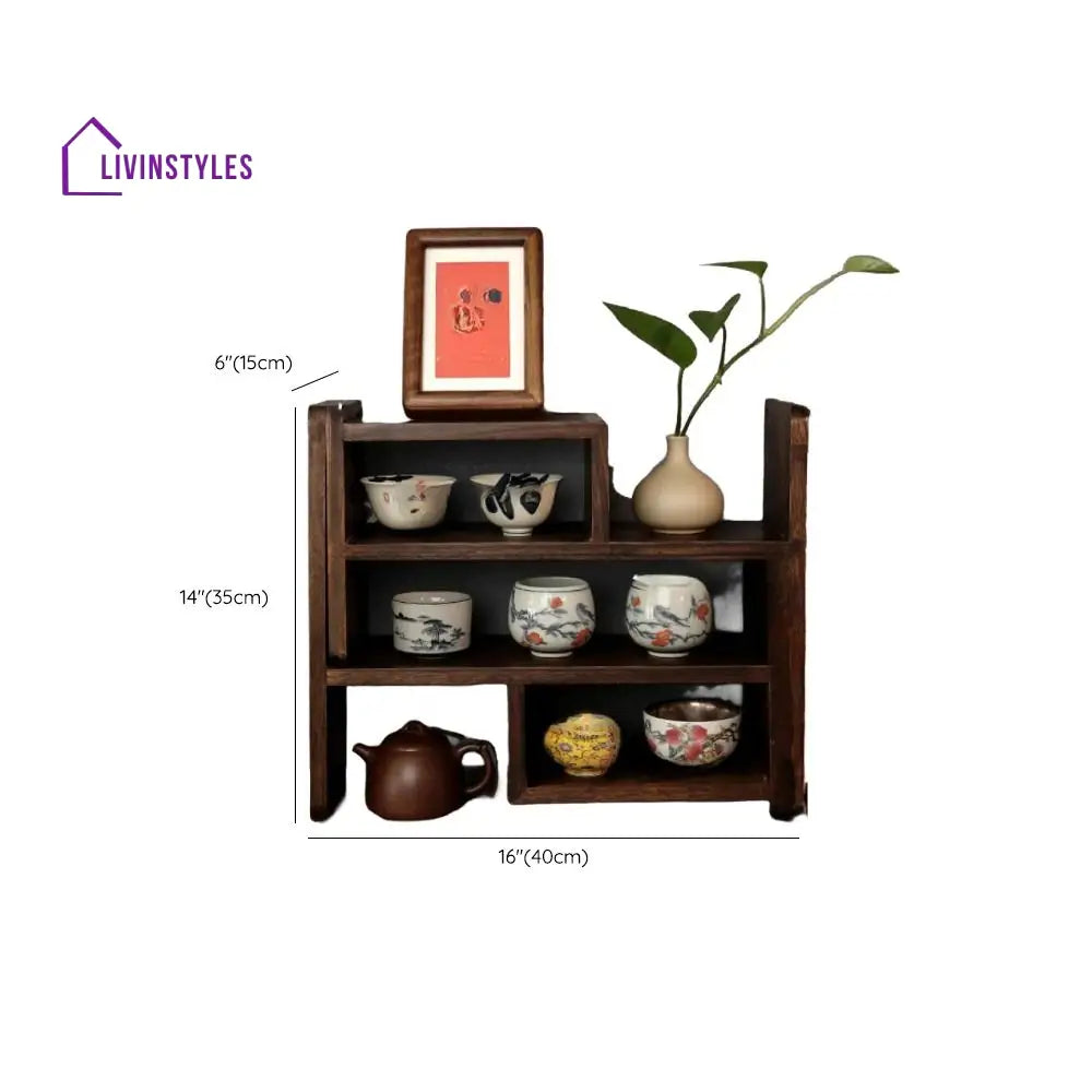 Nikita Solid Wood Storage Shelves - Set of 2