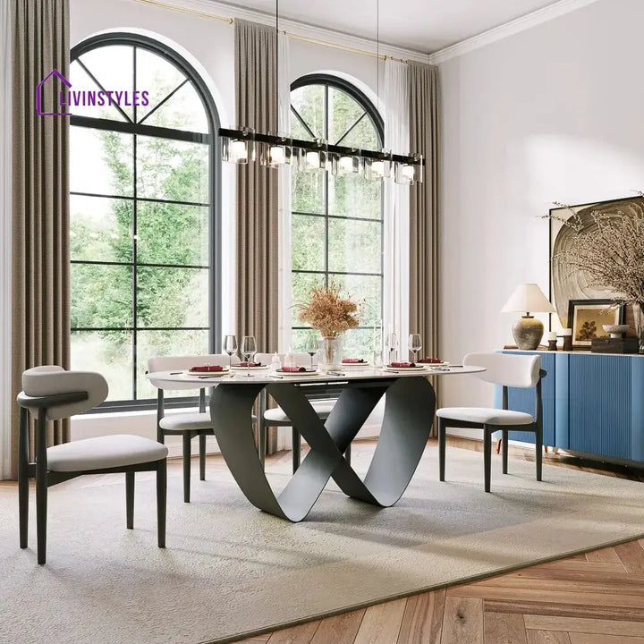 Nikolai 7 Pieces Modern Oval Dining Table Set for 6