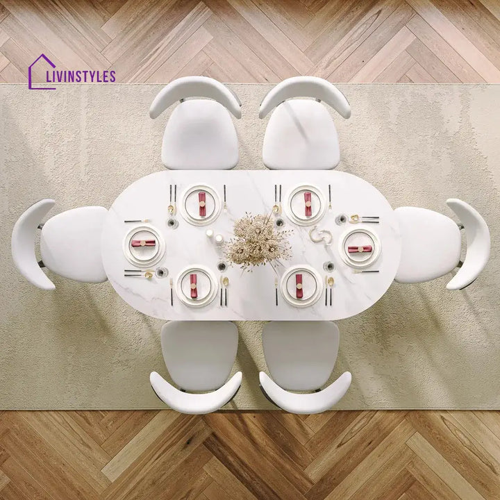 Nikolai 7 Pieces Modern Oval Dining Table Set for 6