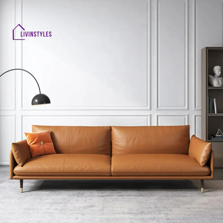 Nikolai Leatherette 3 Seater Sofa for Living Room