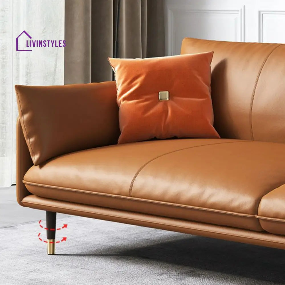 Nikolai Leatherette 3 Seater Sofa for Living Room