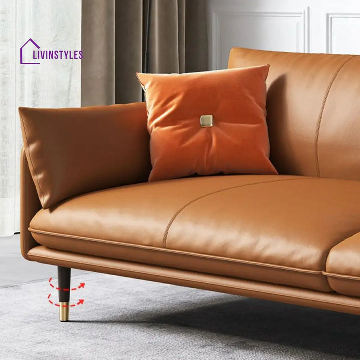 Nikolai Leatherette 3 Seater Sofa for Living Room