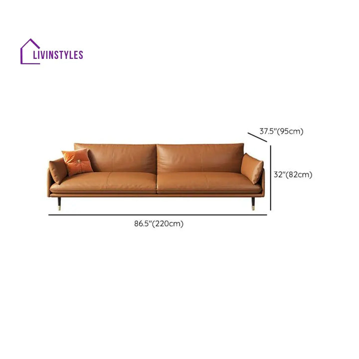 Nikolai Leatherette 3 Seater Sofa for Living Room