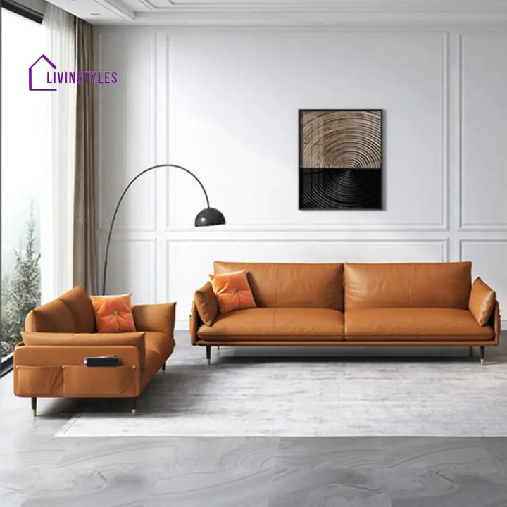 Nikolai Leatherette 3 Seater Sofa for Living Room