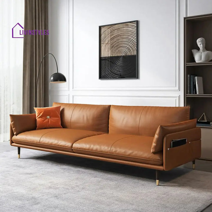 Nikolai Leatherette 3 Seater Sofa for Living Room