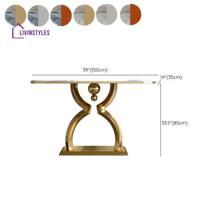 Nikolai Stainless Steel Console Table For Living Room