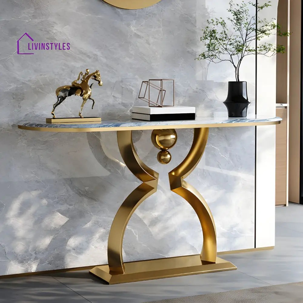 Nikolai Stainless Steel Console Table For Living Room