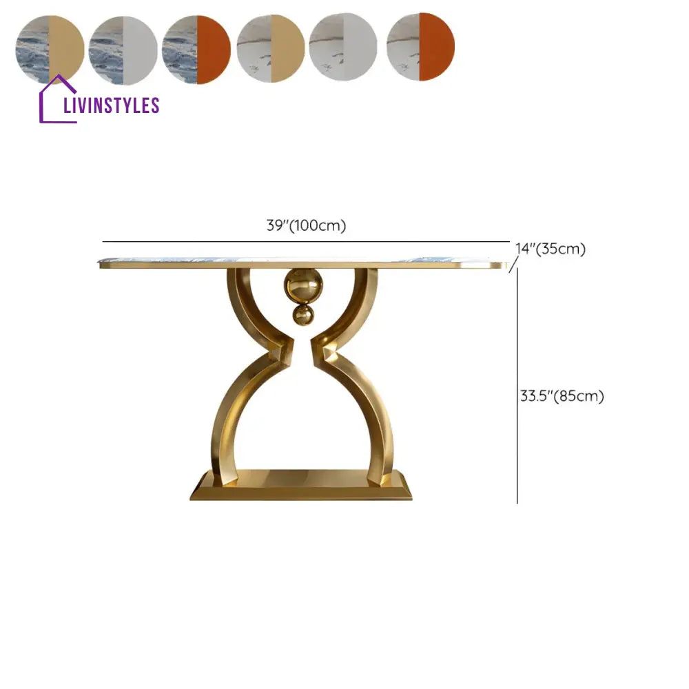 Nikolai Stainless Steel Console Table For Living Room