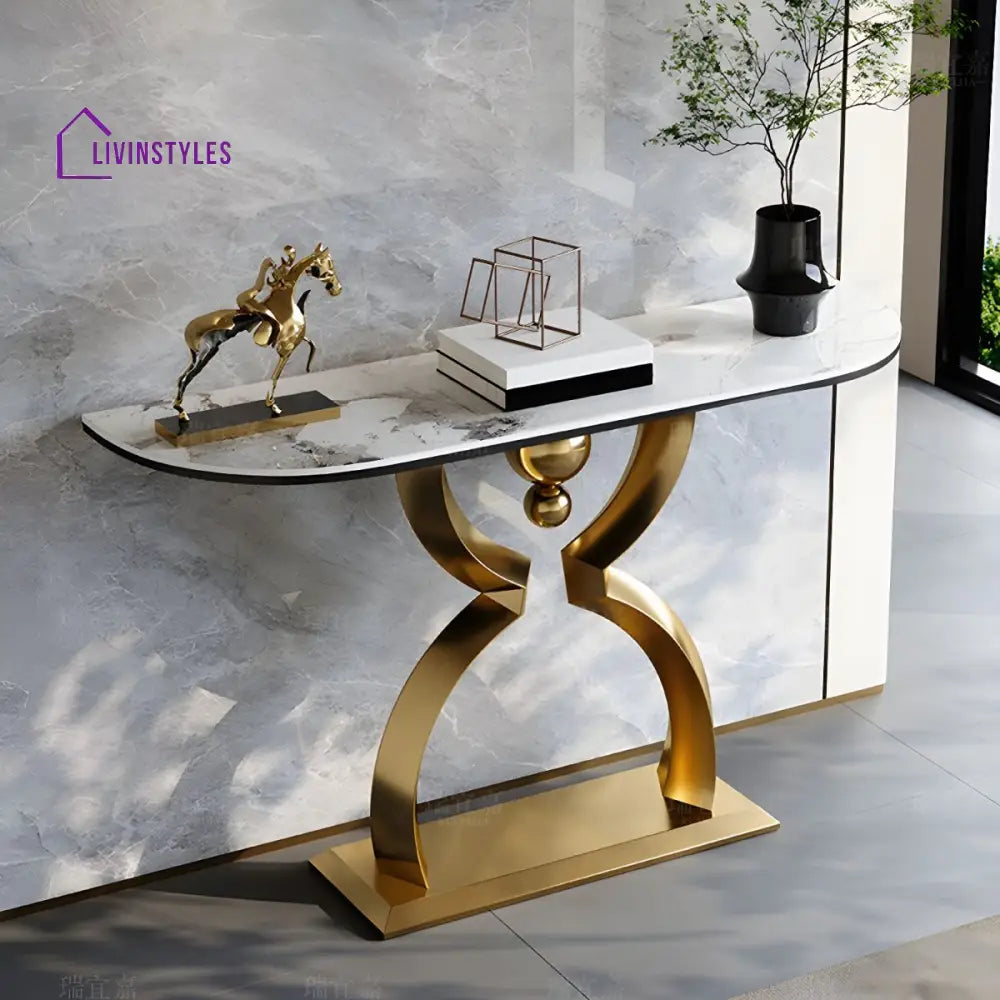 Nikolai Stainless Steel Console Table For Living Room