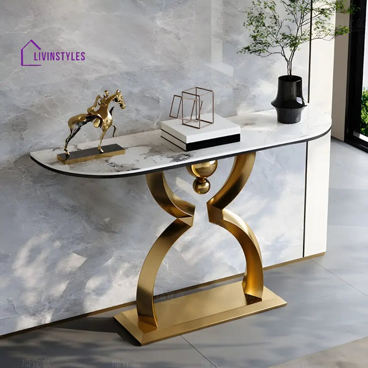 Nikolai Stainless Steel Console Table For Living Room