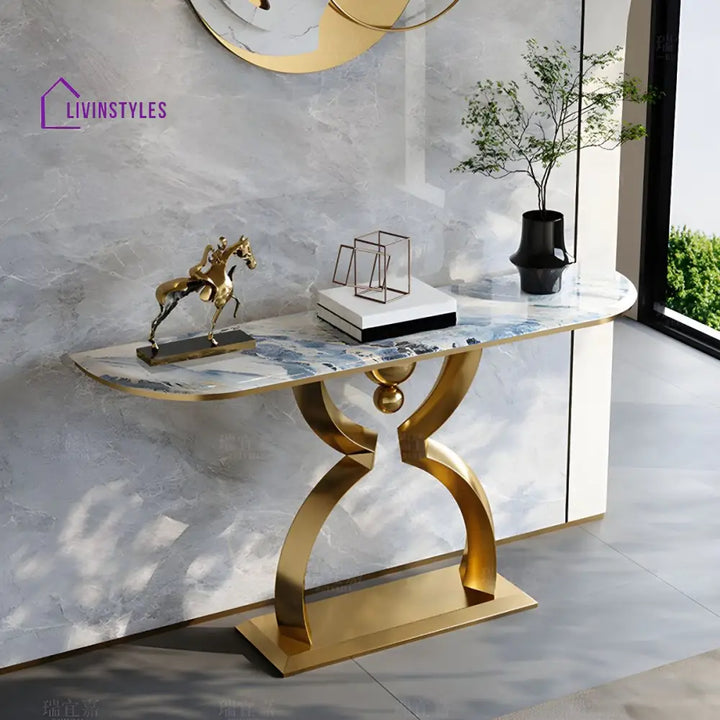 Nikolai Stainless Steel Console Table For Living Room