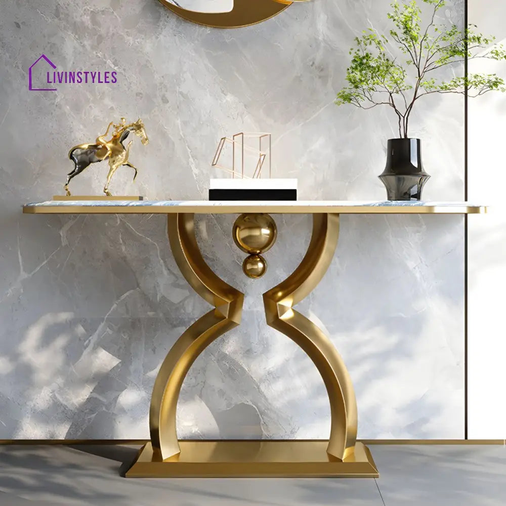 Nikolai Stainless Steel Console Table For Living Room