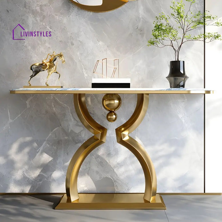 Nikolai Stainless Steel Console Table For Living Room