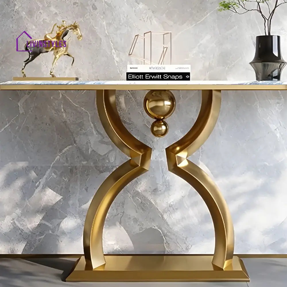 Nikolai Stainless Steel Console Table For Living Room